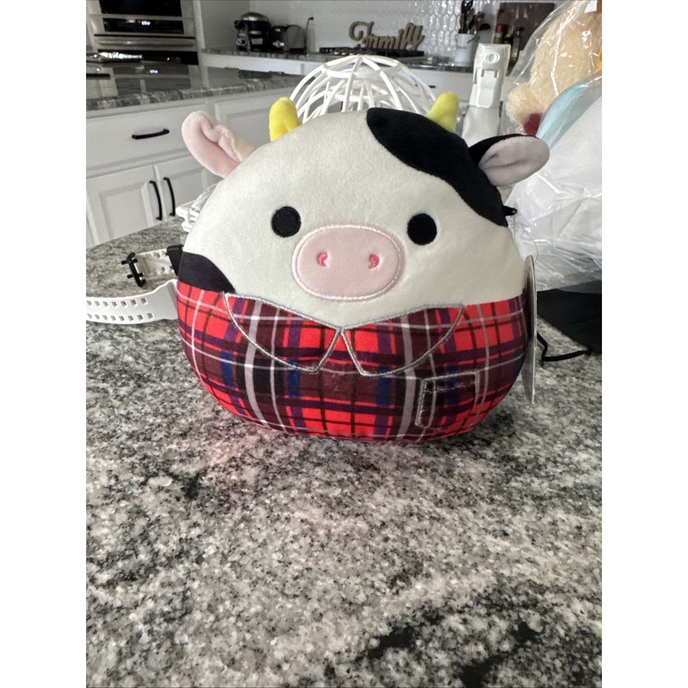Squishmallows Connor the Cow Fall 2022 Plaid Harvest 7.5in NWT